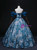 Sweet 16 Blue Strapless Print Quinceanera Dress