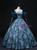 Sweet 16 Blue Strapless Print Quinceanera Dress
