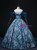 Sweet 16 Blue Strapless Print Quinceanera Dress