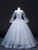 Light Blue Tulle Long Sleeve Quinceanera Dress