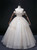 Champagne Tulle Appliques Beading Quinceanera Dress