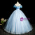 Blue Tulle Sequins Backless Butterfly Quinceanera Dress
