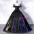 Navy Blue Tulle Puff Sleeve Quinceanera Dress