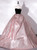 Pink Satin Black Velvet Beading Quinceanera Dress