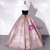 Pink Satin Black Velvet Beading Quinceanera Dress