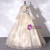 Champagne Tulle Sequins Long Sleeve Embroidery Quinceanera Dress
