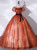 Orange Tulle Off the Shoulder Puff Sleeve Quinceanera Dress