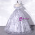 Silver Gray Tulle Butterfly Puff Sleeve Quinceanera Dress