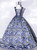 Navy Blue Satin Straps Quinceanera Dress