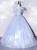 Blue Tulle V-neck Appliques Quinceanera Dress