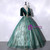 Green Tulle Sequins Beading Short Sleeve Quinceanera Dress