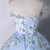 Blue Tulle 3D Flower Strapless Quinceanera Dress
