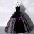 Black Tulle Velvet Sweetheart Print Quinceanera Dress
