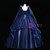 Navy Blue Tulle V-neck Sequins Embroidery Quinceanera Dress