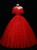 Red Tulle High Neck Backless Beading Quinceanera Dress