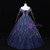 Navy Blue Tulle Off the Shoulder Sequins Quinceanera Dress