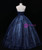 Navy Blue Sequins Tulle Appliques Quinceanera Dress