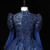 Navy Blue Tulle Long Sleeve Sequins Beading Quinceanera Dress