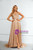 Khaki Spaghetti Straps Prom Dress With Split