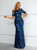 Royal Blue Mermaid Short Sleeve Prom Dress
