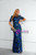 Royal Blue Mermaid Short Sleeve Prom Dress