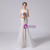 Champagne Mermaid Tulle Lace Backless Wedding Dress