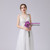 White Tulle V-neck Appliques Backless Wedding Dress