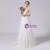 Luxury White Tulle V-neck Backless Appliques Wedding Dress