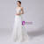 Luxury White Tulle V-neck Backless Appliques Wedding Dress