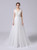 White Tulle Lace Cap Sleeve Wedding Dress