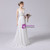 White Chiffon V-neck Backless Wedding Dress