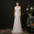 White Mermaid Sequins Backless Appliques Wedding Dress