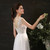 White Tulle Lace Backless Wedding Dress