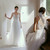 White Tulle Spaghetti Straps Appliques Backless Wedding Dress