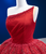 Red Tulle One Shoulder Beading Pearls Prom Dress