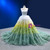 White Yellow Green Three Color Tulle Princess Prom Dress