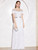 White Sequins Cap Sleeve Mother Of The Bride Dress