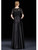 Fashion Black Satin Sequins Short Sleeve Mother Of The Bride Dress