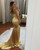 Long Gold Satin Beaded Sweetheart Mermaid Evening Dresses