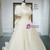 Full organza ball gown skirt with floor-length hemline.
