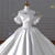 White Satin Strapless Pleats Beading Wedding Dress