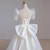 White Organza Short Sleeve Bow Wedding Dress