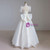 White Organza Short Sleeve Bow Wedding Dress