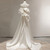 Simple White Satin Strapless Wedding Dress