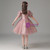 Pink Sequins Short Sleeve Beading Flower Girl Dress
