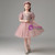 Pink Sequins Short Sleeve Beading Flower Girl Dress
