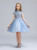 Blue Tulle Lace High Neck Flower Girl Dress