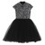Black Tulle Sequins Cap Sleeve Flower Girl Dress