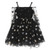 Black Tulle Straps Star Sequins Flower Girl Dress