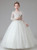 White Tulle Long Sleeve Beading Sequins Flower Girl Dress